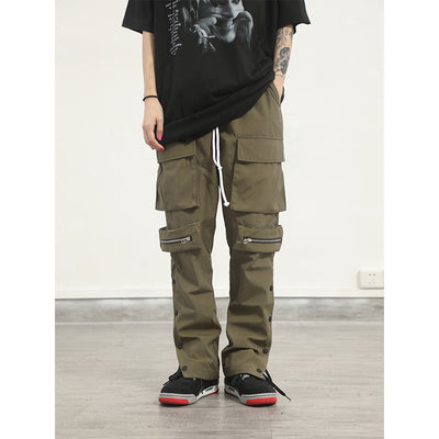 Pantalón Holgado de Color Sólido con Múltiples Bolsillos - Image 6