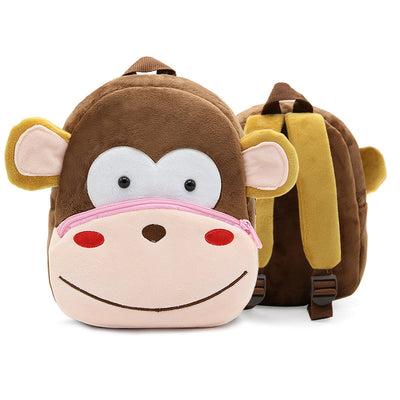 Plush gray and navy blue elephant backpack for toddlers, featuring a front zipper pocket, brown ears, and adjustable straps. - Image 33