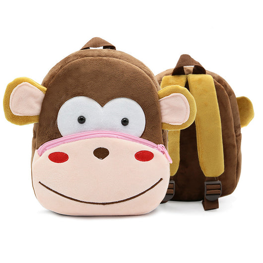 Plush gray and navy blue elephant backpack for toddlers, featuring a front zipper pocket, brown ears, and adjustable straps. - Image 33