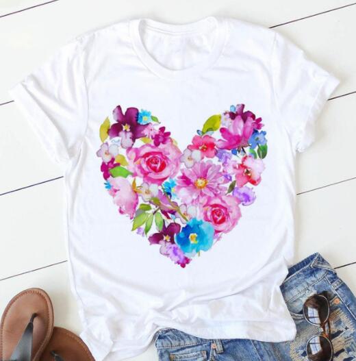 Playera Estampado Flores Love Manga Corta - Image 15