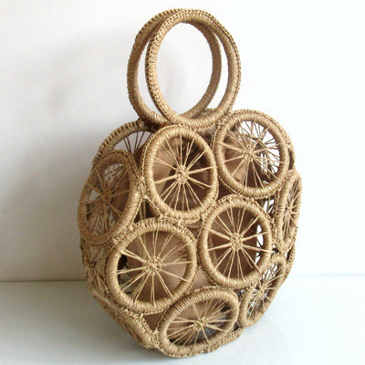 Bolsa Tejida de Papel y Fibra Natural con Asas Diagonales - Image 3