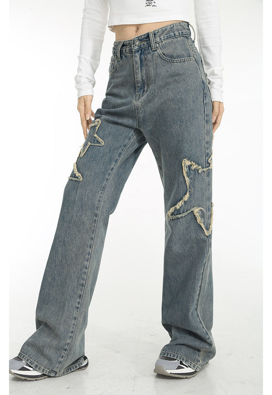 Jeans Talle Alto Primavera con Cintura Drapeada y Corte Recto Acampanado - Image 9