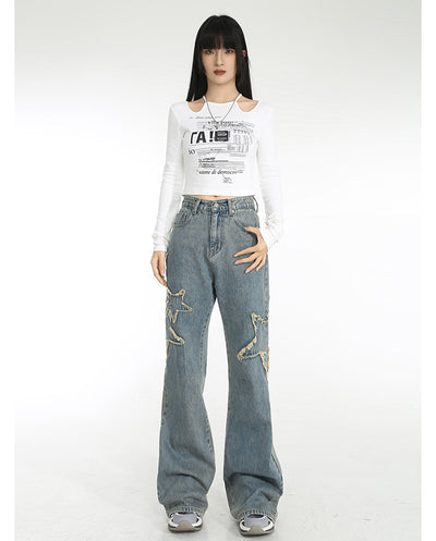 Jeans Talle Alto Primavera con Cintura Drapeada y Corte Recto Acampanado - Image 23