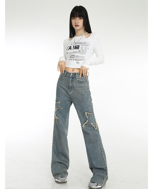 Jeans Talle Alto Primavera con Cintura Drapeada y Corte Recto Acampanado - Image 24