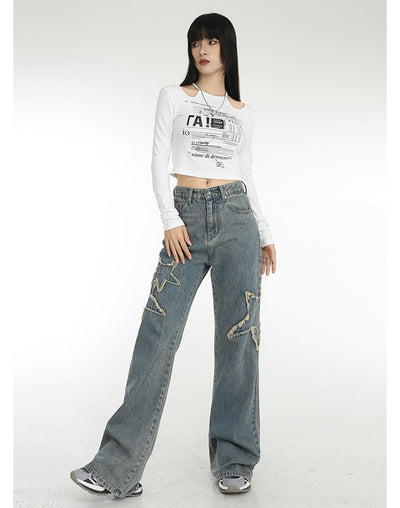 Jeans Talle Alto Primavera con Cintura Drapeada y Corte Recto Acampanado - Image 25