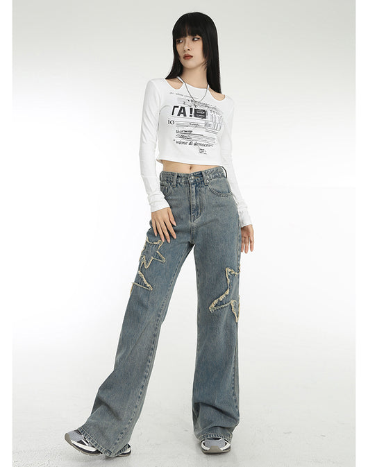 Jeans Talle Alto Primavera con Cintura Drapeada y Corte Recto Acampanado - Image 25