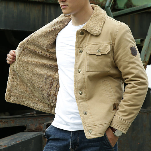 Abrigo de Invierno para Hombre con Forro de Terciopelo - Chaqueta de Algodón Acolchada - Image 6