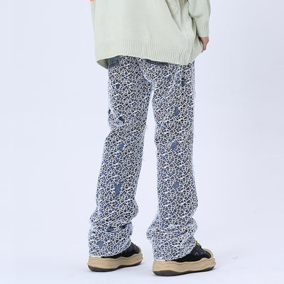 Pantalones Vaqueros Rotos con Detalles de Malla para Hombre - Image 8