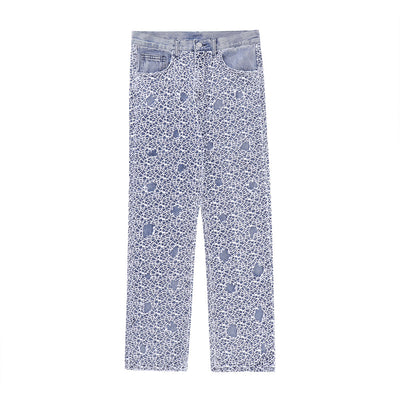 Pantalones Vaqueros Rotos con Detalles de Malla para Hombre - Image 9