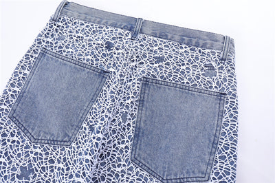 Pantalones Vaqueros Rotos con Detalles de Malla para Hombre - Image 16