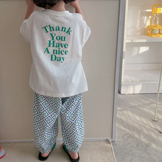 Camiseta Infantil Cuello Redondo con Estampado de Letras - Image 33