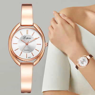 Reloj de Cuarzo Elegante con Cristales Incrustados