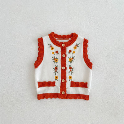Chaleco Cardigan Tejido para Niños Cuello Redondo - Image 22