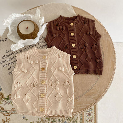 Chaleco Cardigan Tejido para Niños Cuello Redondo - Image 25