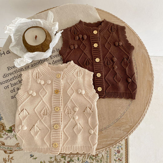 Chaleco Cardigan Tejido para Niños Cuello Redondo - Image 25