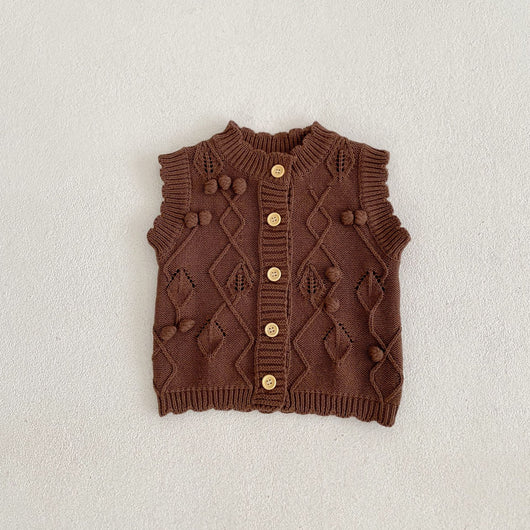Chaleco Cardigan Tejido para Niños Cuello Redondo - Image 28