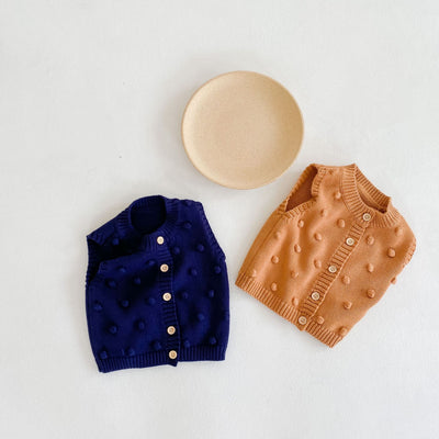 Chaleco Cardigan Tejido para Niños Cuello Redondo - Image 30