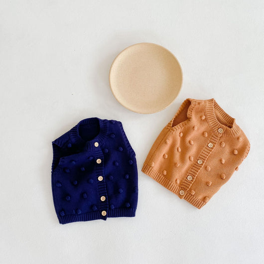 Chaleco Cardigan Tejido para Niños Cuello Redondo - Image 30