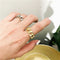 Anillo Retro de Cadena Hueca Torcida en Metal para Mujer