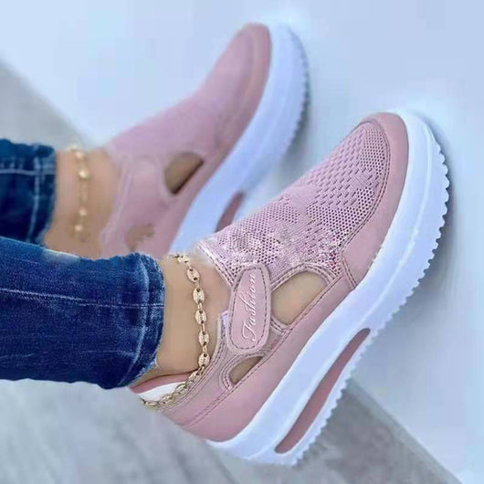 Zapatillas Deportivas Mujer con Cierre de Velcro y Suela Gruesa Transpirable - Image 9