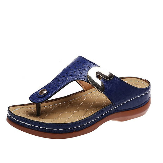 Sandalias Cómodas con Cuña y Hebilla Metálica Hueca para Mujer - Image 17