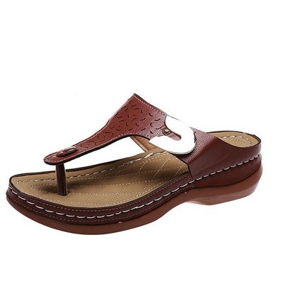 Sandalias Cómodas con Cuña y Hebilla Metálica Hueca para Mujer - Image 19