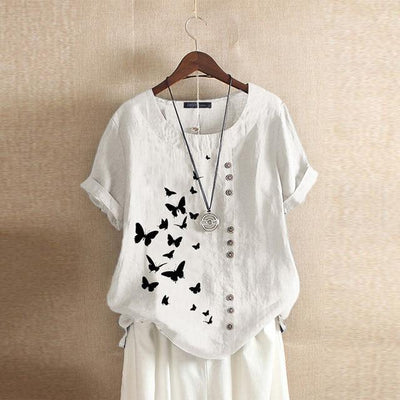 Blusa Casual de Botones con Manga Corta para Mujer - Image 9