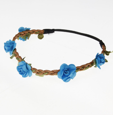 Diadema Tejida de Rosa para Niñas - Image 4