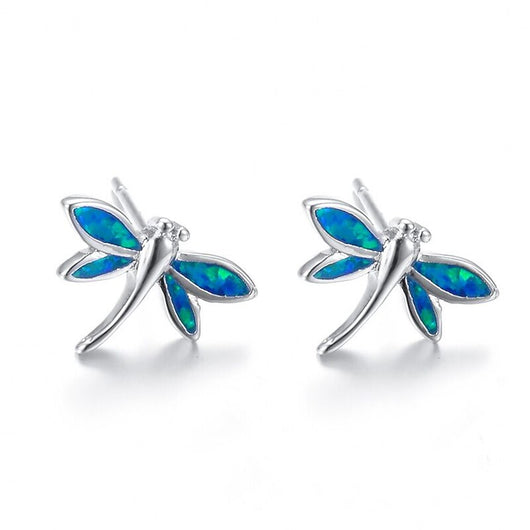 Aretes de Ópalo Libélula