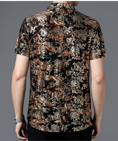 Camisa Estampada de Manga Corta para Hombre Adulto - Tela Fresca Elástica - Image 25