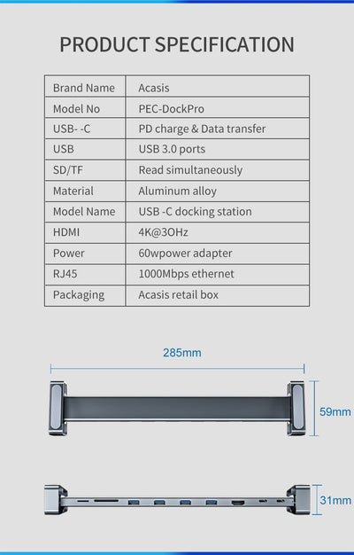 Estación de Acoplamiento Multifunción con Divisor de Red y Convertidor - Image 23