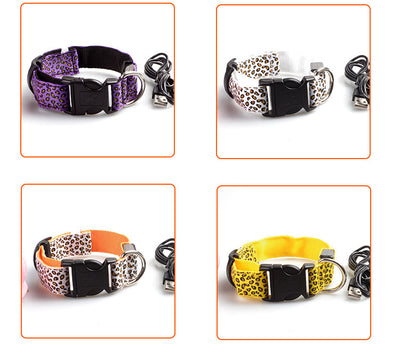 Collar LED Ajustable para Perros con Diseño Leopardo - Seguridad Nocturna - Image 54