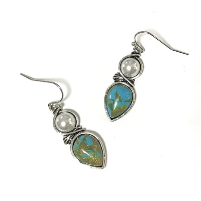 Aretes étnicos vintage con piedra azul en forma de gota - Image 12