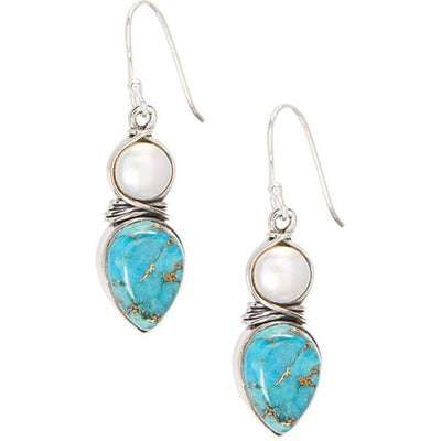 Aretes étnicos vintage con piedra azul en forma de gota - Image 10