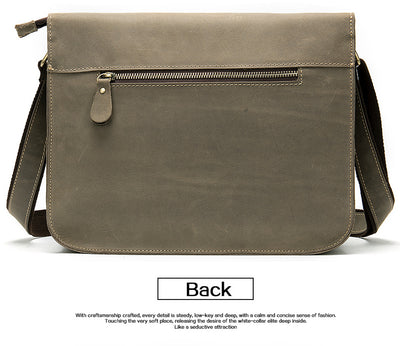 Bolsa Bandolera de Cuero Crazy Horse Estilo Retro para Hombre - Image 15