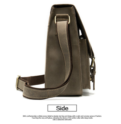 Bolsa Bandolera de Cuero Crazy Horse Estilo Retro para Hombre - Image 14
