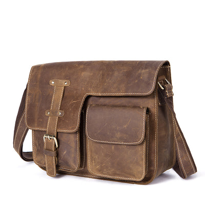 Bolsa Bandolera de Cuero Crazy Horse Estilo Retro para Hombre - Image 12