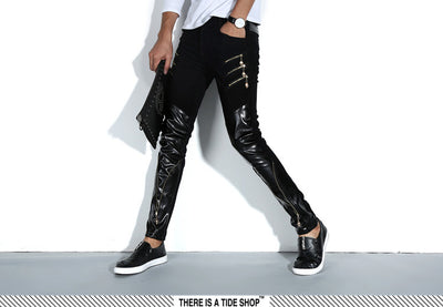 Pantalones de Cuero PU Ajustados Estilo Motociclista - Image 11