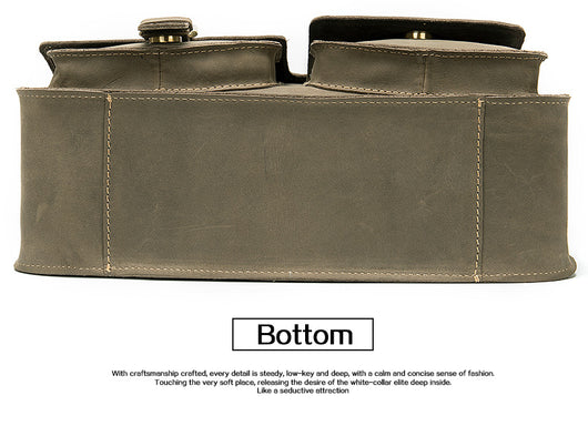 Bolsa Bandolera de Cuero Crazy Horse Estilo Retro para Hombre - Image 9