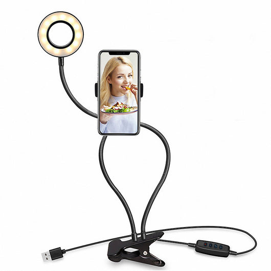 Aro de Luz LED para Selfies y Maquillaje con Soporte Ajustable 8cm - Image 10