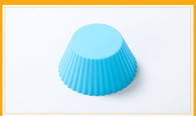 Six colorful silicone cupcake liners in red, blue, hot pink, yellow, pink, and lime green on a white background. - Image 14