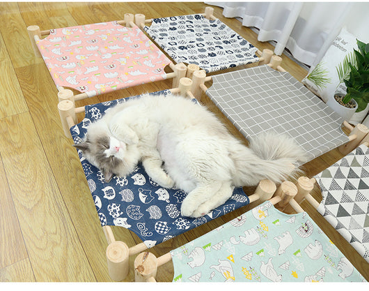 Cama de Camping de Madera para Gatos con Arenero Integrado - Image 20