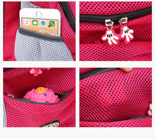 Lime green mesh pet backpack with grey trim, black zipper, and internal leash clip, shown from the front. - Image 30