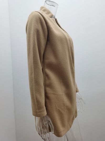 Blazer de Lana Cuello Alto Moda Europea Otoño Invierno - Image 38