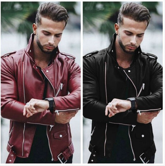 Chaqueta de Cuero Ajustada Estilo Europeo y Americano - Image 8