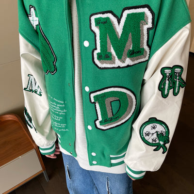Chaqueta de Lana para Hombre con Bordado de Letras y Diseño Contrastante - Image 16
