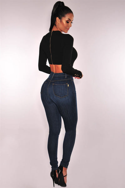 Pantalones Vaqueros Cintura Alta Elásticos con Cinco Hebillas - Image 10