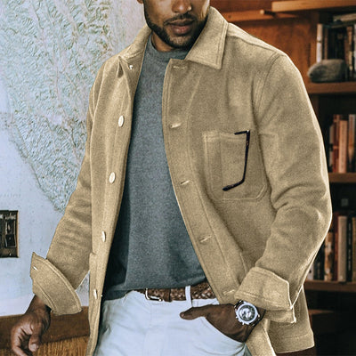 Chaqueta Casual de Hombre en Solido - Estilo Moderno con Cuello Solapa - Image 10