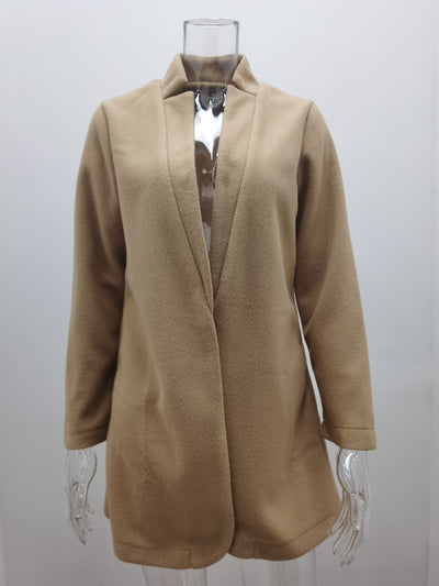 Blazer de Lana Cuello Alto Moda Europea Otoño Invierno - Image 35