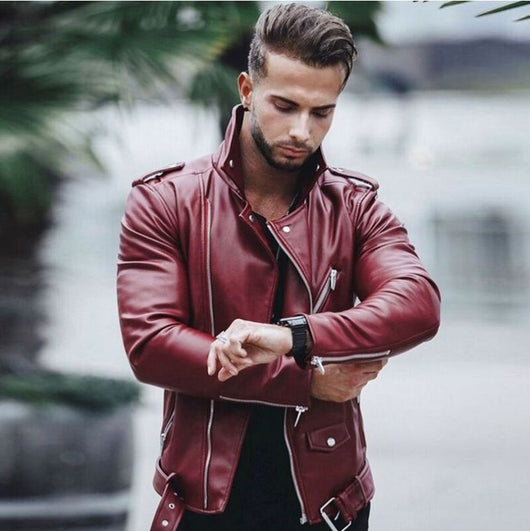 Chaqueta de Cuero Ajustada Estilo Europeo y Americano - Image 7